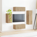 TV-møbelsæt Vægmonteret 4 pcs Artisan Egetræ Konstrueret træ