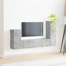 TV-møbelsæt Vægmonteret 3 pcs Beton Grå Konstrueret træ