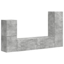 TV-møbelsæt Vægmonteret 4 pcs Beton Grå Konstrueret træ