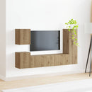 TV-møbelsæt Vægmonteret 4 pcs Artisan Egetræ Konstrueret træ