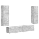 TV-møbelsæt Vægmonteret 4 pcs Beton Grå Konstrueret træ