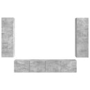 TV-møbelsæt Vægmonteret 4 pcs Beton Grå Konstrueret træ