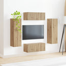 TV-møbelsæt Vægmonteret 4 pcs Artisan Egetræ Konstrueret træ