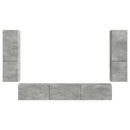 TV-møbelsæt Vægmonteret 4 pcs Beton Grå Konstrueret træ