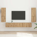 TV-møbelsæt Vægmonteret 4 pcs Artisan Egetræ Konstrueret træ