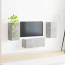 TV-møbelsæt Vægmonteret 6 pcs Beton Grå Konstrueret træ