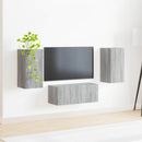 TV-møbelsæt Vægmonteret 6 pcs Grå Sonoma Konstrueret træ