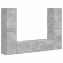 TV-møbelsæt 6 pcs Beton Grå Konstrueret træ