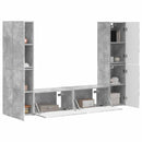 TV-møbelsæt 6 pcs Beton Grå Konstrueret træ