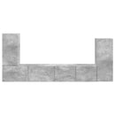 TV-møbelsæt 4 pcs Beton Grå Konstrueret træ