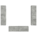 TV-møbelsæt 6 pcs Beton Grå Konstrueret træ