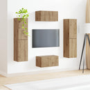 TV-møbelsæt 6 pcs Artisan Egetræ Konstrueret træ