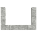 TV-møbelsæt 8 pcs Beton Grå Konstrueret træ