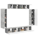 TV-skab 8 pcs Beton Grå