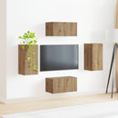 TV-møbelsæt 4 pcs Artisan Egetræ Konstrueret træ