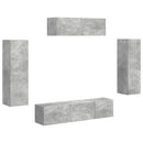 TV-skab 5 pcs Beton Grå