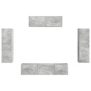 TV-skab 5 pcs Beton Grå