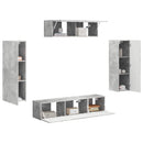TV-skab 5 pcs Beton Grå