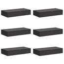 Opbevaringsboks med gennemsigtigt topvindue 6 pcs Antracit