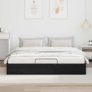 Ottoman Sengestel Sort Eg 203 x 160 x 25 cm Konstrueret træ