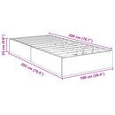 Ottoman Sengestel Røget Eg 203 x 100 x 25 cm Konstrueret træ