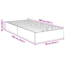 Ottoman Sengestel Røget Eg 203 x 90 x 25 cm Konstrueret træ