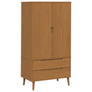 Garderobeskab MOLDE Karamel 90 x 55 x 175 cm Massivt fyrretræ