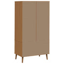 Garderobeskab MOLDE Karamel 90 x 55 x 175 cm Massivt fyrretræ