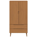 Garderobeskab MOLDE Karamel 90 x 55 x 175 cm Massivt fyrretræ