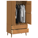 Garderobeskab MOLDE Karamel 90 x 55 x 175 cm Massivt fyrretræ