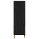 Garderobeskab MOLDE Sort 90 x 55 x 175 cm Massivt fyrretræ