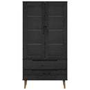 Glas Vitrine Skab Sort 90 x 35 x 175 cm