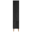 Glas Vitrine Skab Sort 90 x 35 x 175 cm