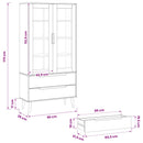 Glas Vitrine Skab Sort 90 x 35 x 175 cm
