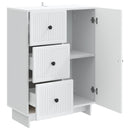 Sideboard med skuffe Hvid 66 x 34,5 x 90 cm Konstrueret træ