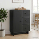 Sideboard med skuffe Sort 66 x 34,5 x 90 cm Konstrueret træ