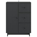 Sideboard med skuffe Sort 66 x 34,5 x 90 cm Konstrueret træ