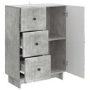 Sideboard med skuffe Betongrå 66 x 34,5 x 90 cm Konstrueret træ