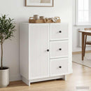Sideboard Hvid højglans 66 x 34,5 x 90 cm Konstrueret træ