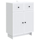Sideboard med skuffe Hvid 66 x 34,5 x 90 cm Konstrueret træ
