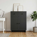 Sideboard med skuffe Sort 66 x 34,5 x 90 cm Konstrueret træ