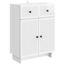Sideboard Hvid højglans 66 x 34,5 x 90 cm Konstrueret træ