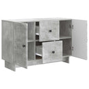 Sideboard med skuffe Betongrå 89 x 34,5 x 60 cm Konstrueret træ