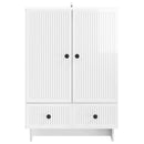 Sideboard Højglans Hvid 66 x 34,5 x 95 cm Konstrueret træ