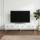 TV-skab med skuffe Hvid 147 x 34,5 x 30 cm Konstrueret træ