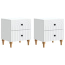 Natskab med skuffe 2 pcs Hvid 43 x 34,5 x 48 cm Konstrueret træ