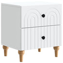 Natskab med skuffe 2 pcs Hvid 43 x 34,5 x 48 cm Konstrueret træ