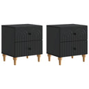 Natskab med skuffe 2 pcs Sort 43 x 34,5 x 48 cm Konstrueret træ