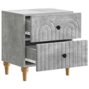 Natskab 2 pcs Betongrå 43 x 34,5 x 48 cm Konstrueret træ