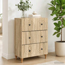 Skuffeskab Sonoma-eg 66 x 34,5 x 90 cm Konstrueret træ